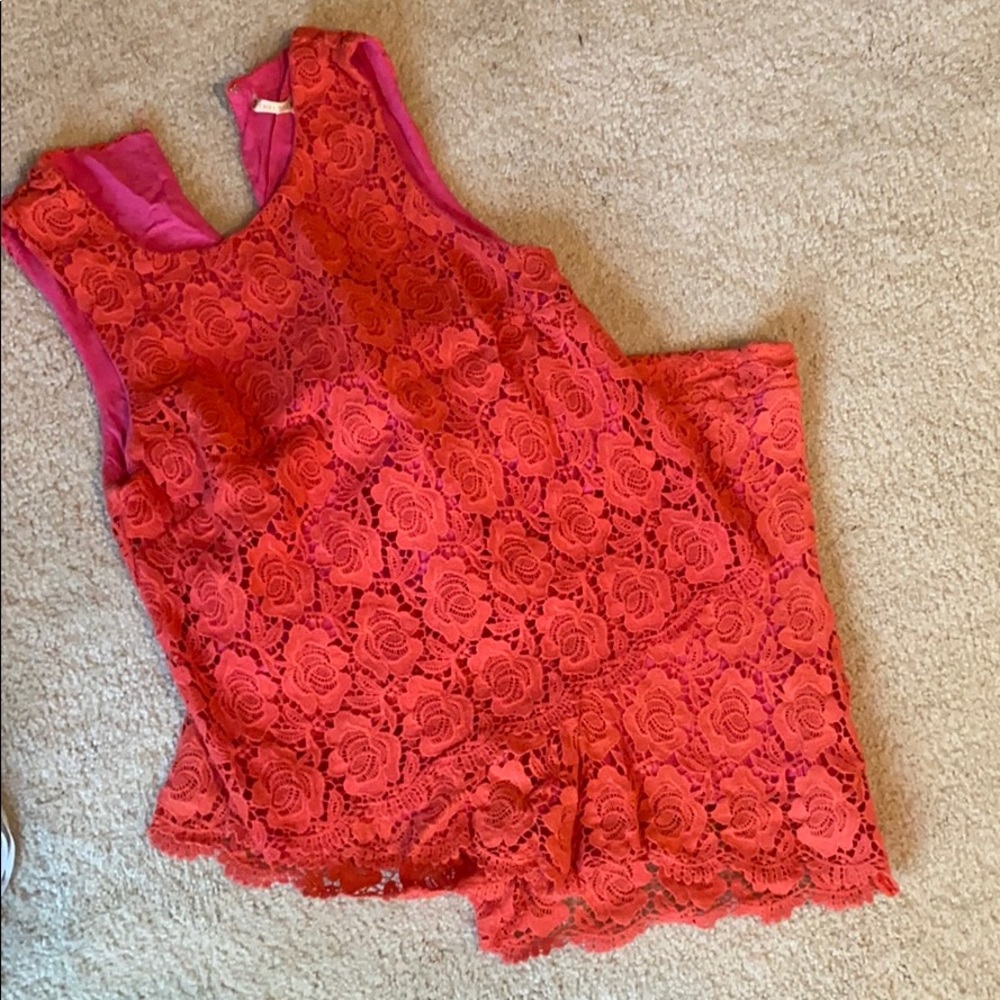 Chelsea & Violet Two Piece Orange Lace Outfit